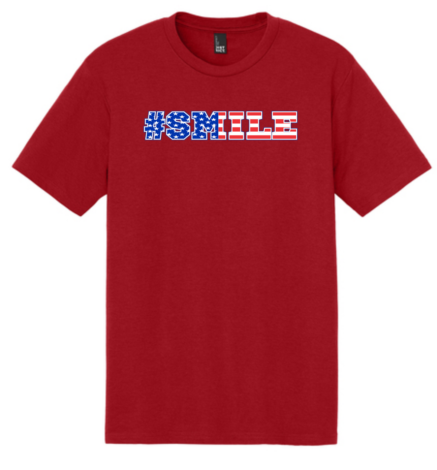 RED U.S.A. #SMILE T-SHIRT